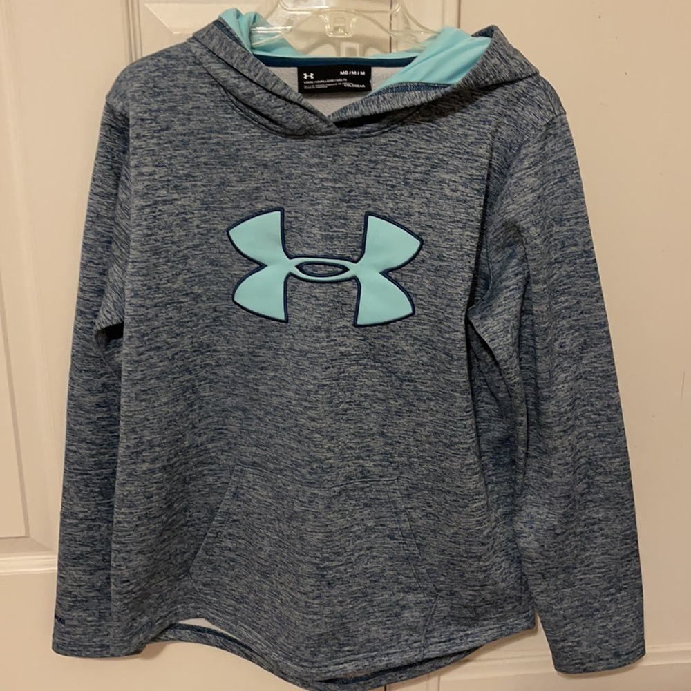 Brand: Under Armour Color: Blue, Gray, and Light Teal Size: Medium